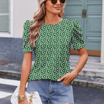 Nadorine Blouse Dressy Casual Puff Short Sleeve Boho Tops