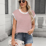 Nadorine Cap Sleeve Sweater Vest Knit Sweater