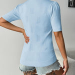 Nadorine Short Sleeve Sweaters Soft Casual V Neck Pullover Tops