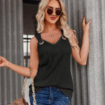 Nadorine Women Summer Tops Cute Tank Tops V Neck 2024 Trendy Fashion Sleeveless Shirts