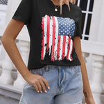 Nadorine Flag Shirts Short Sleeve Patriotic Shirt 4th of July Tee