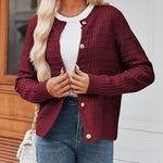 Nadorine Women's Knit Cardigan Long Sleeve Open Front Cropped Jackets