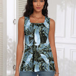 Nadorine Tank Tops Square Neck Loose Fit Side Split Flowy Shirts