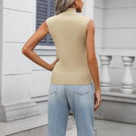 Nadorine Women's 2024 Mock Turtle Neck Sweater Vest