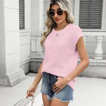 Nadorine Cap Sleeve Sweater Vest Knit Sweater