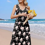 Nadorine Casual Dress Sleeveless Midi Swing Tank Sundress