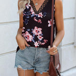 Nadorine Women V Neck Lace Tank Tops