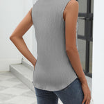 Nadorine Sleeveless Button Down Shirts V Neck Solid Tank Tops