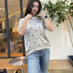 Zeagoo Womens Sweaters Short Sleeve Top Casual Knit Tops