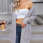 Nadorine Women's Oversized Cardigan Cable Knit V Neck Sweater
