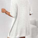 Nadorine Short Sleeve Crochet Kimonos Open Front Cover Ups