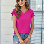 Nadorine Short Sleeve Shirts Loose Fit V Neck T Shirts