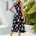 Nadorine Floral Beach Sundress Casual A-Line Midi Tank Dresses