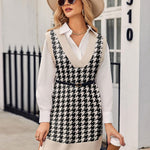 Nadorine Women's Oversized Sweater Vest Dress V Neck Knit Pullover