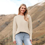 Nadorine Women's Long Sleeve Sweater Casual Ribbed Knit Pullover