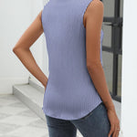 Nadorine Sleeveless Button Down Shirts V Neck Solid Tank Tops