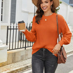 Nadorine Women's Elegant Knitted Jumper Crew Neck Sweater (DE Only)