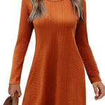 Nadorine Women's Knitted Dress Long-Sleeve Elegant Dresses (DE Only)
