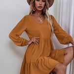 Nadorine Women's Long-Sleeve V-Neck Winter Dress (DE Only)