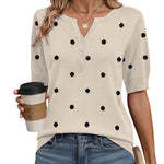 Nadorine Casual V Neck Short Sleeve Knit Sweater (US Only)
