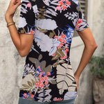 Nadorine Short Sleeve Shirts Dressy Tops with Pleats