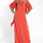 Two-piece Halterneck Tie Sleeveless Long Dress and Irregular Cardigan Set