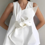 A-Line Loose Knot Solid Color V-Neck Vest Top