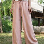 Wide Leg Pants Casual Drawstring Lounge Palazzo Loose Trousers