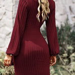 Nadorine Women's Casual Knit Dress Long Sleeve Bodycon Dress