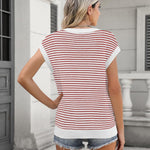 Nadorine Cap Sleeve Sweater Vest Knit Sweater