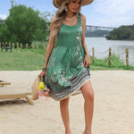 Nadorine Boho Floral Casual Tank Dresses with Pockets