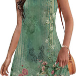 Nadorine Women's Sleeveless Boho Beach Dress Floral Mini Sundress