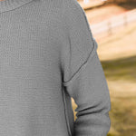 Nadorine Women's Crew Neck Cropped Sweater Long Sleeve Knit Tops