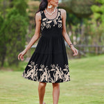 Nadorine Boho Floral Casual Tank Dresses with Pockets