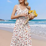Nadorine Casual Dress Sleeveless Midi Swing Tank Sundress
