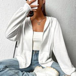 Nadorine Lightweight Hoodies Full Zip Up Oversized Sweatshirts