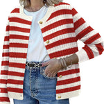 Nadorine Women's Knit Cardigan Long Sleeve Open Front Cropped Jackets
