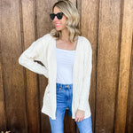 Nadorine Women's Oversized Cardigan Cable Knit V Neck Sweater