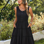 Nadorine Dress with Pockets Short Sleeve A-Line Dresses