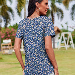 Zeagoo Womens Short Sleeve Tunic Shirts Floral Print Tops