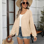 Nadorine Cardigan Long Sleeve Crochet Shrug Soft Knit Sweater