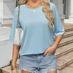 Nadorine Oversized Loose Fit Short Sleeve Striped Tops