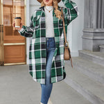 Zeagoo Womens Plus Size Flannel Plaid Button Down Shacket Jacket