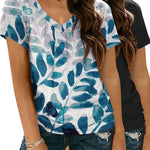 Nadorine Women Casual Soft V Neck Basic Tee Tops