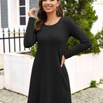 Nadorine Women's Knitted Dress Long-Sleeve Elegant Dresses (DE Only)
