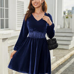 Nadorine Women's Elegant Velvet Dress Winter Dress (DE Only)