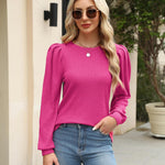 Nadorine Women's Knit Pullover Sweater Soft Puff Long Sleeve Shirt