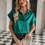 Satin Button Down Shirts- Nadorine (Us Only)