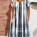 Nadorine Women's Casual A-Line Dresses with Pockets Floral Tshirt Dress