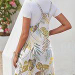 Nadorine Casual Beach Dress Adjustable Strap Floral Boho Sundress